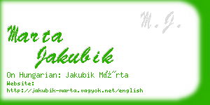 marta jakubik business card